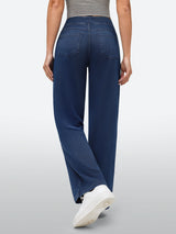IUGA FlexDenim™ High-Waist Pull On Wide-Leg Jeans - IUGA