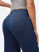 IUGA FlexDenim™ High-Waist Pull On Wide-Leg Jeans - IUGA