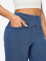 IUGA FlexDenim™ High-Waist Pull On Wide-Leg Jeans - IUGA