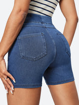 IUGA FlexDenim™ Stretchy High Waisted Pull On Jean Shorts With Pockets - IUGA