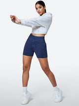 IUGA FlexDenim™ Stretchy High Waisted Pull On Jean Shorts With Pockets - IUGA