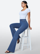 IUGA FlexDenim™ High Waisted Stretchy Pull On Flare Jeans - IUGA