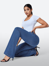 IUGA FlexDenim™ High Waisted Stretchy Pull On Flare Jeans - IUGA