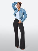 IUGA FlexDenim™ High Waisted Stretchy Pull On Flare Jeans - IUGA