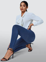 IUGA FlexDenim™ High Waisted Pull On Tummy Control Stretchy Jeans With Pockets - IUGA