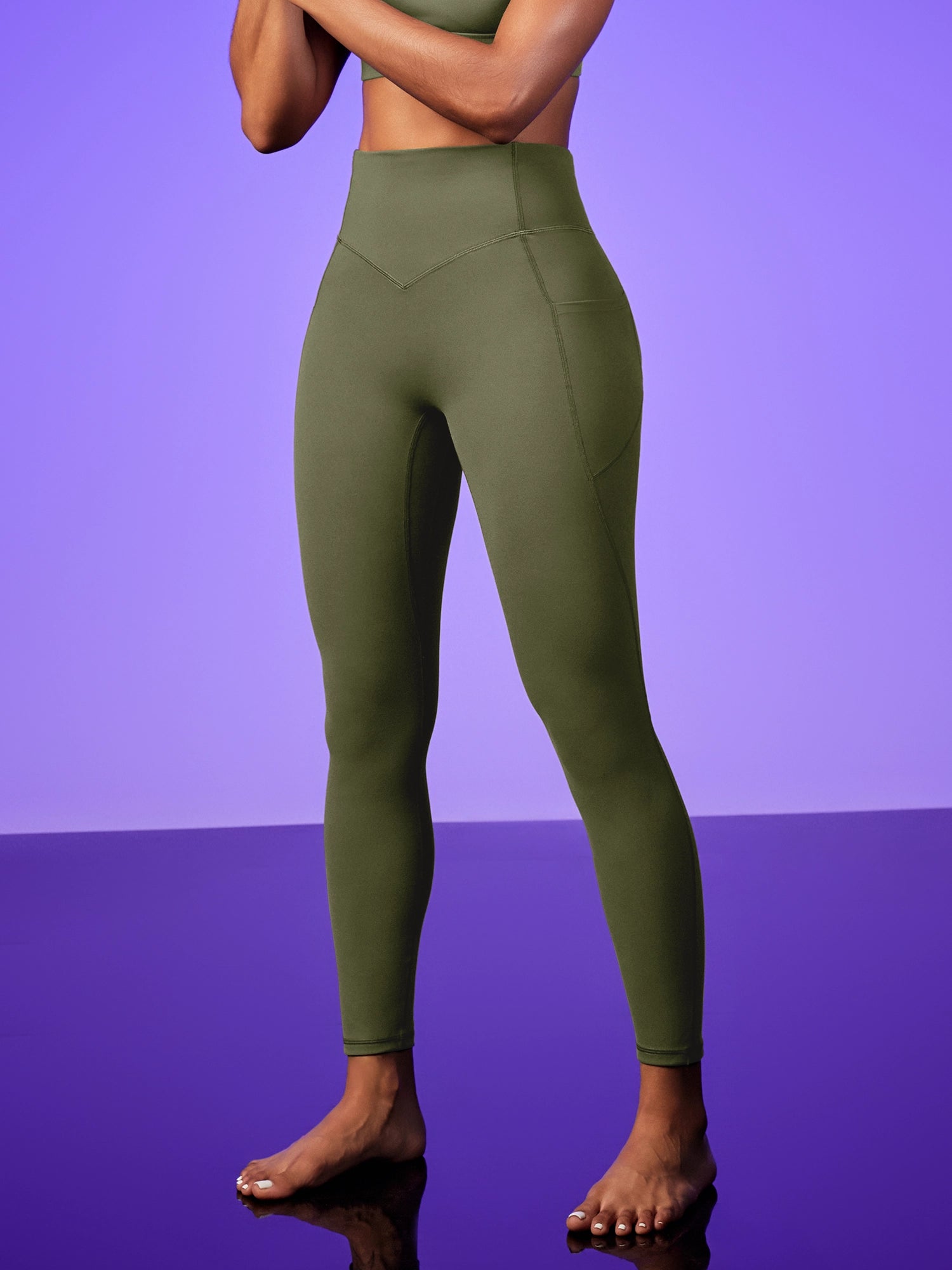 IUGA PowerTight Butt Lifting Scrunch No Front Seam Leggings With Pockets - IUGA