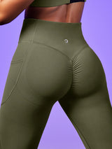 IUGA PowerTight Butt Lifting Scrunch No Front Seam Leggings With Pockets - IUGA