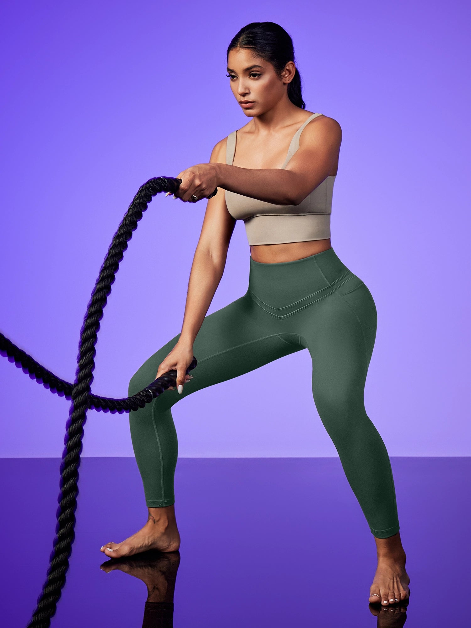 IUGA PowerTight Sandwich No Front Seam Leggings