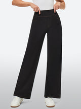 IUGA FlexDenim™ High-Waist Pull On Wide-Leg Jeans - IUGA