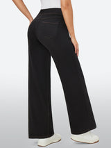 IUGA FlexDenim™ High-Waist Pull On Wide-Leg Jeans - IUGA
