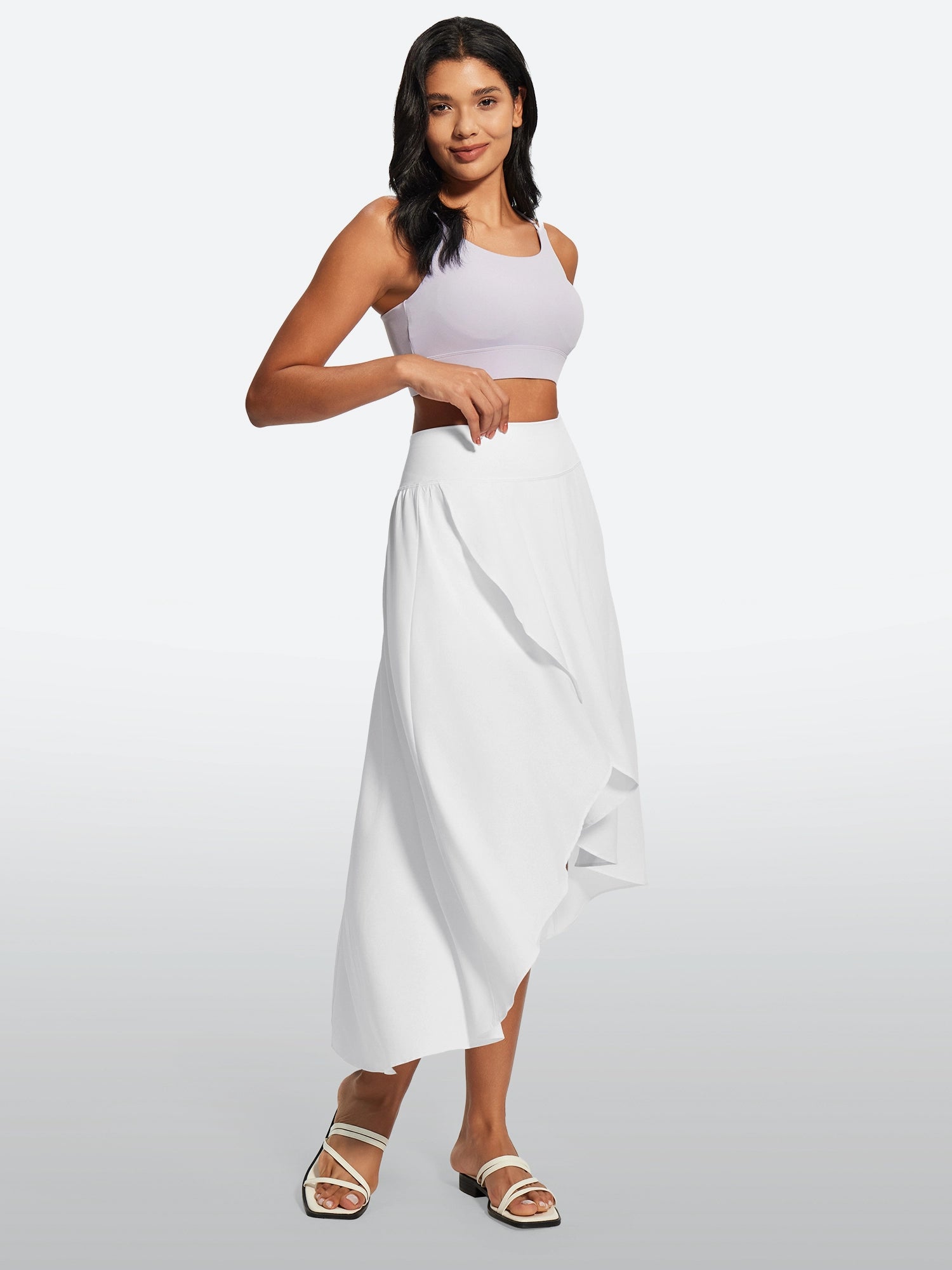 IUGA High Waist Flowy Skirts With Shorts