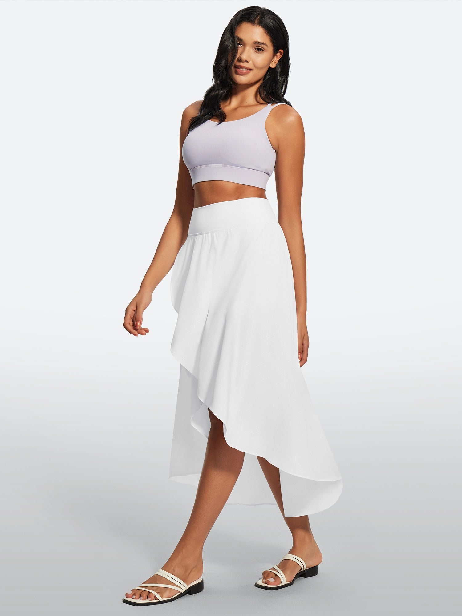 IUGA High Waist Flowy Skirts With Shorts