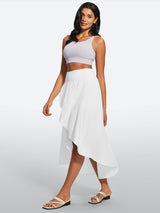 IUGA High Waist Flowy Skirts With Shorts