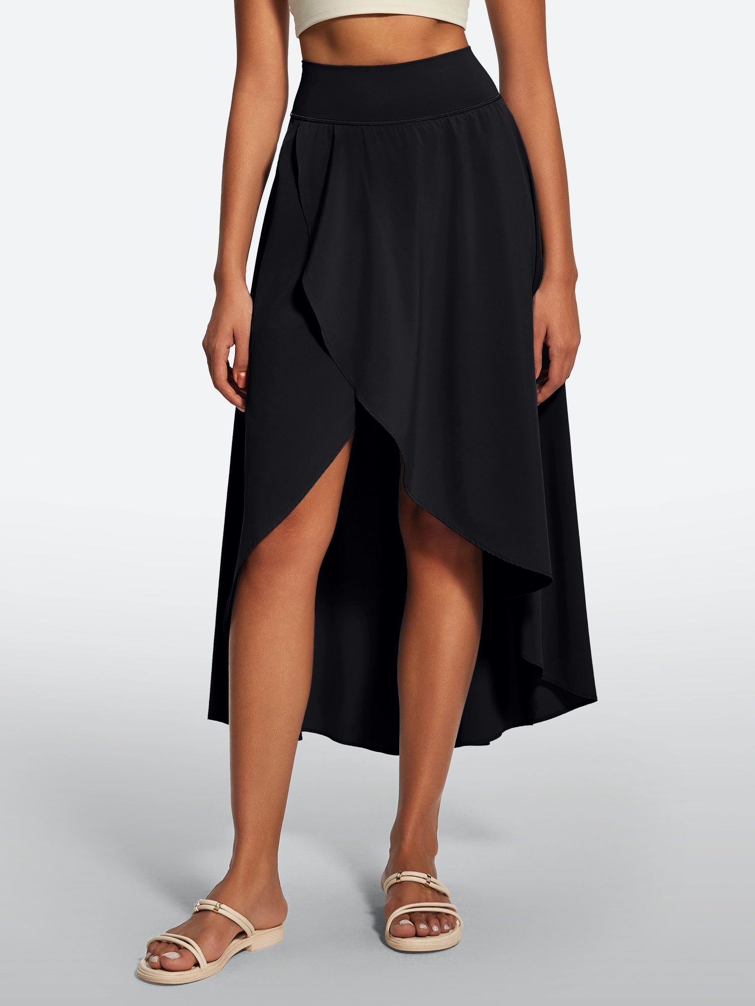 IUGA High Waist Flowy Skirts With Shorts