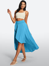 IUGA High Waist Flowy Skirts With Shorts
