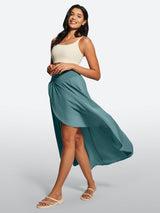 IUGA High Waist Flowy Skirts With Shorts