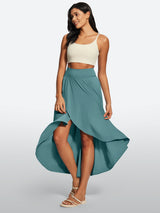IUGA High Waist Flowy Skirts With Shorts