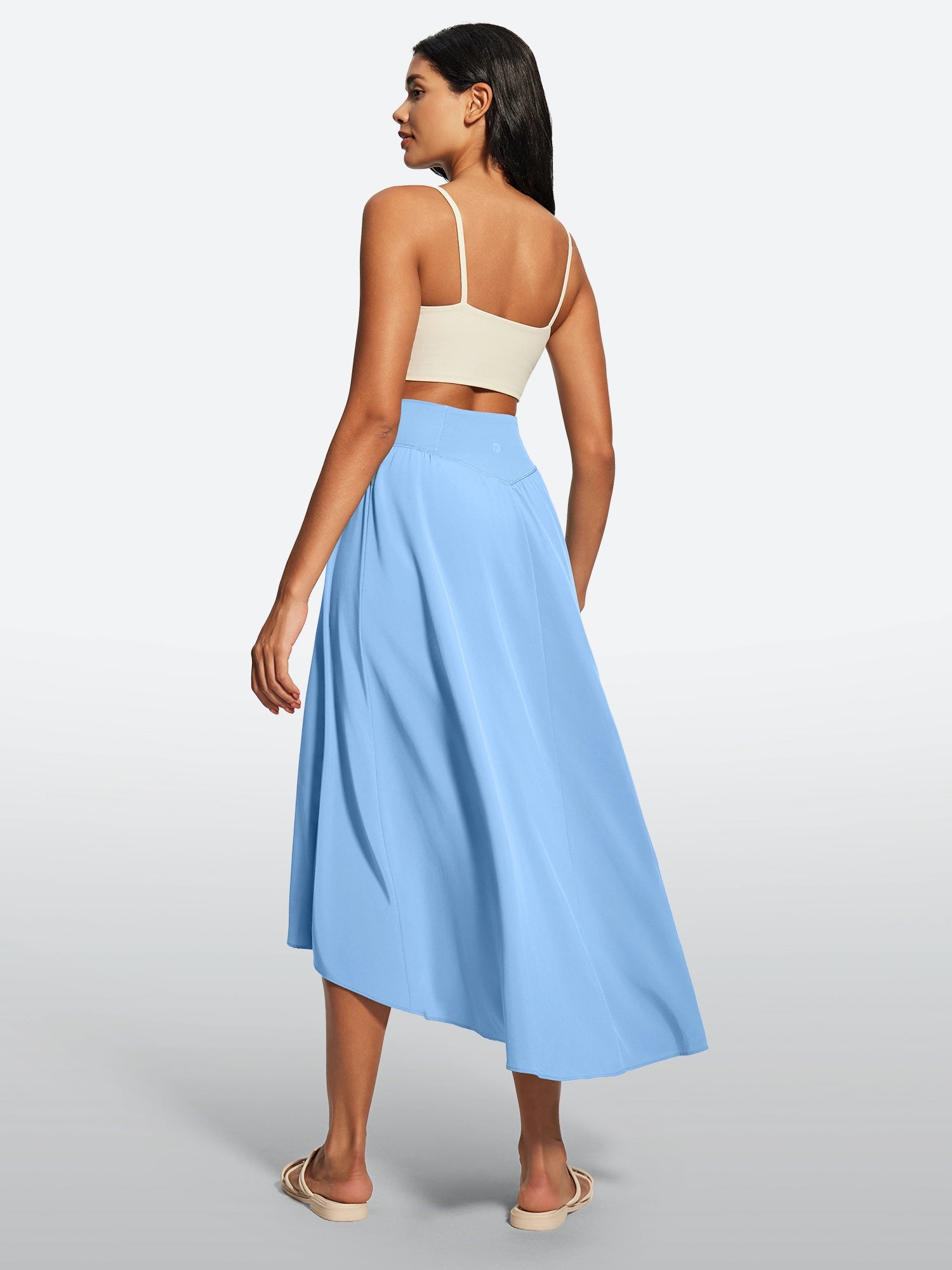 IUGA High Waist Flowy Skirts With Shorts