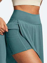 IUGA High Waist Flowy Skirts With Shorts