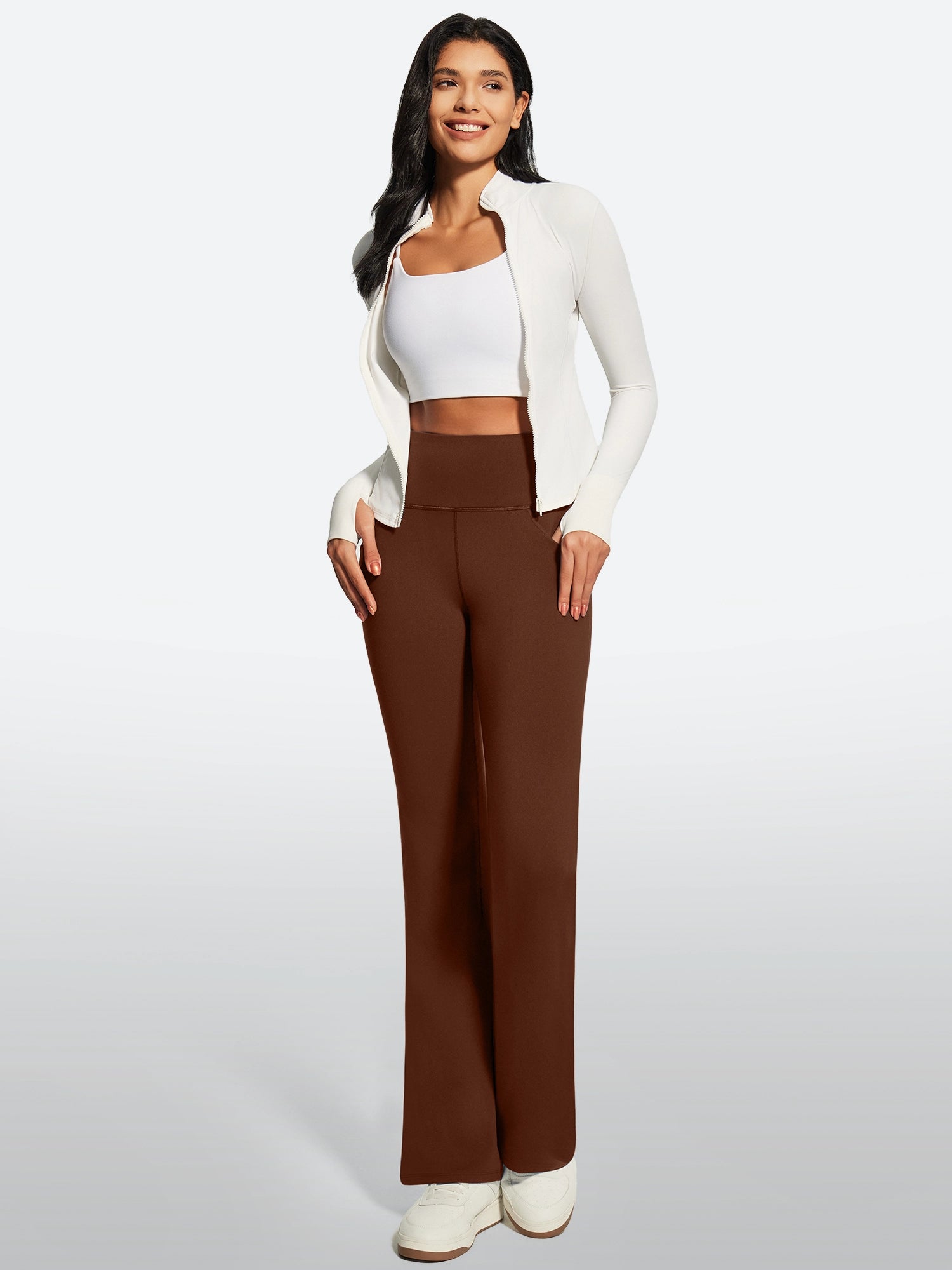 IUGA Fleece Lined Bootcut Yoga Pants with Pockets