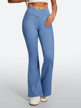 IUGA FlexDenim® High Waist Crossover Flare Jeans for Women With Pockets