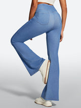 IUGA FlexDenim® High Waist Crossover Flare Jeans for Women With Pockets