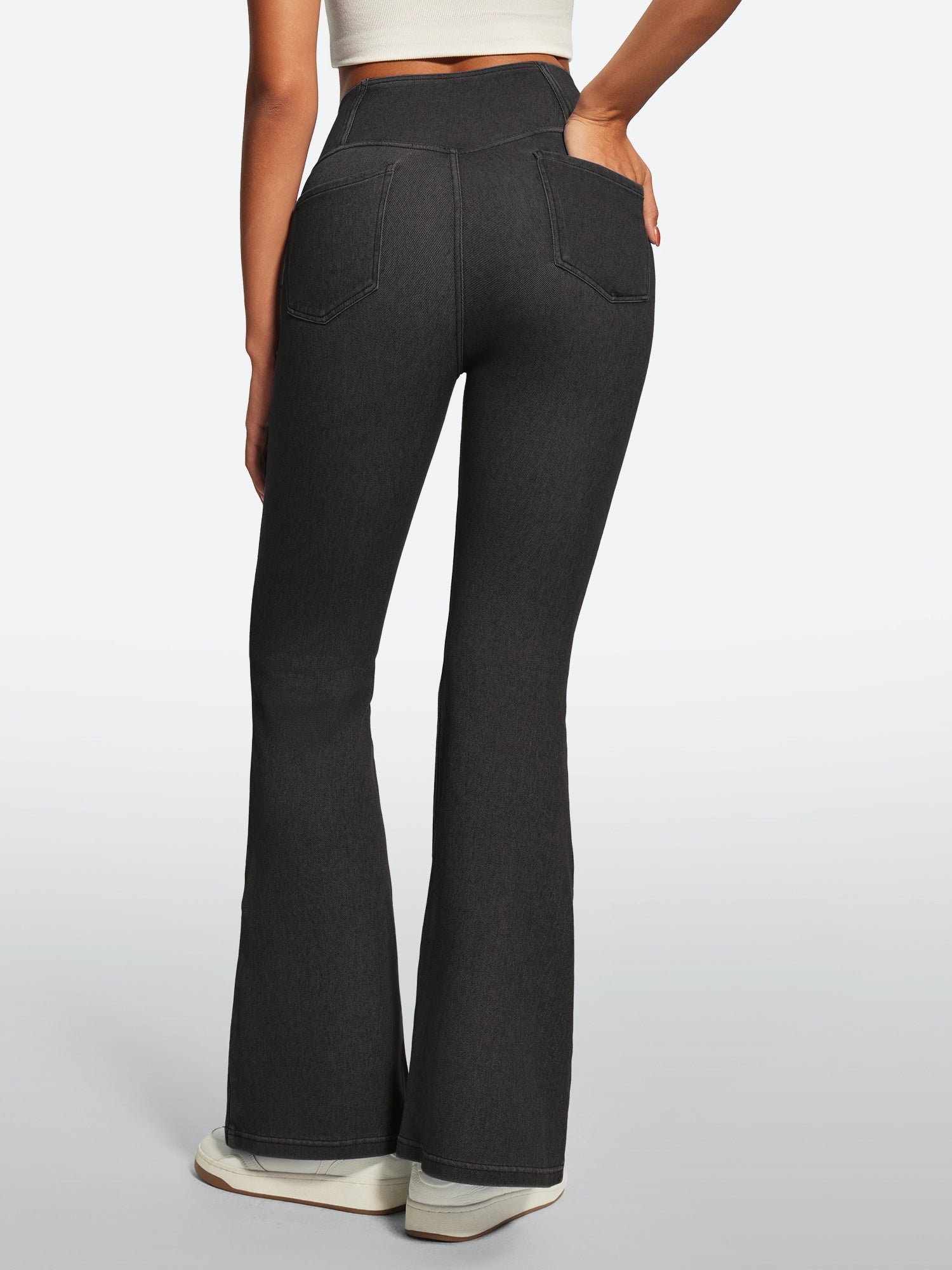 IUGA FlexDenim® High Waist Crossover Flare Jeans for Women With Pockets