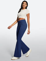 IUGA FlexDenim® High Waist Crossover Flare Jeans for Women With Pockets