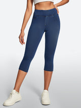 IUGA FlexDenim® High Waisted Pull On Capri Jeans With Pockets