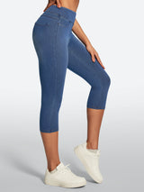 IUGA FlexDenim® High Waisted Pull On Capri Jeans With Pockets