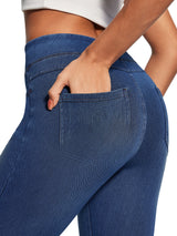 IUGA FlexDenim® High Waisted Pull On Capri Jeans With Pockets