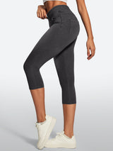IUGA FlexDenim® High Waisted Pull On Capri Jeans With Pockets