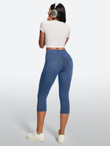IUGA FlexDenim® High Waisted Pull On Capri Jeans With Pockets