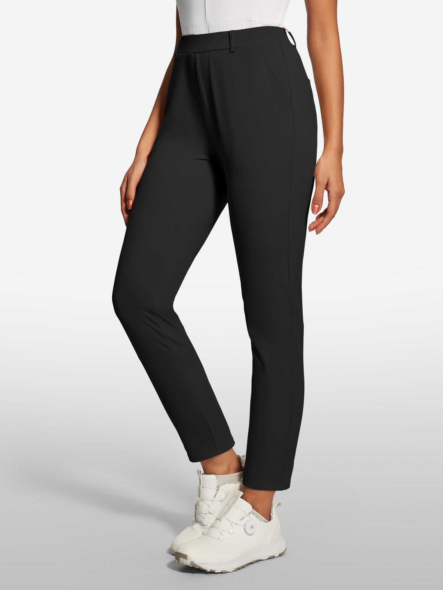 IUGA Stretchy 7/8 Ankle Pull On Work Pants With Pockets