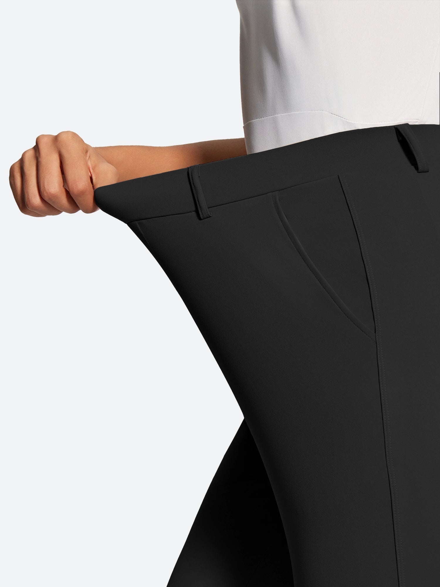 IUGA Stretchy 7/8 Ankle Pull On Work Pants With Pockets