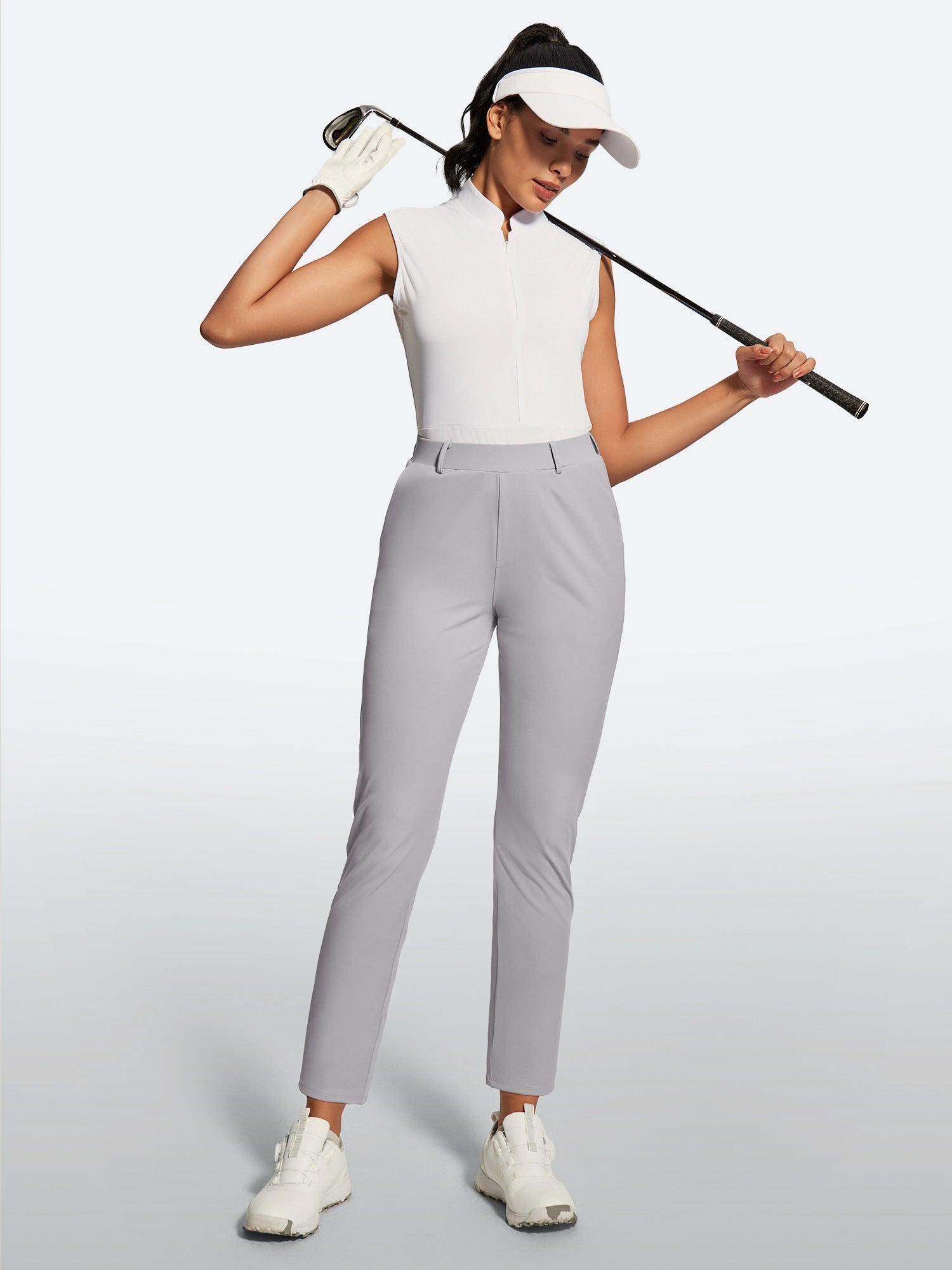 IUGA Stretchy 7/8 Ankle Pull On Work Pants With Pockets