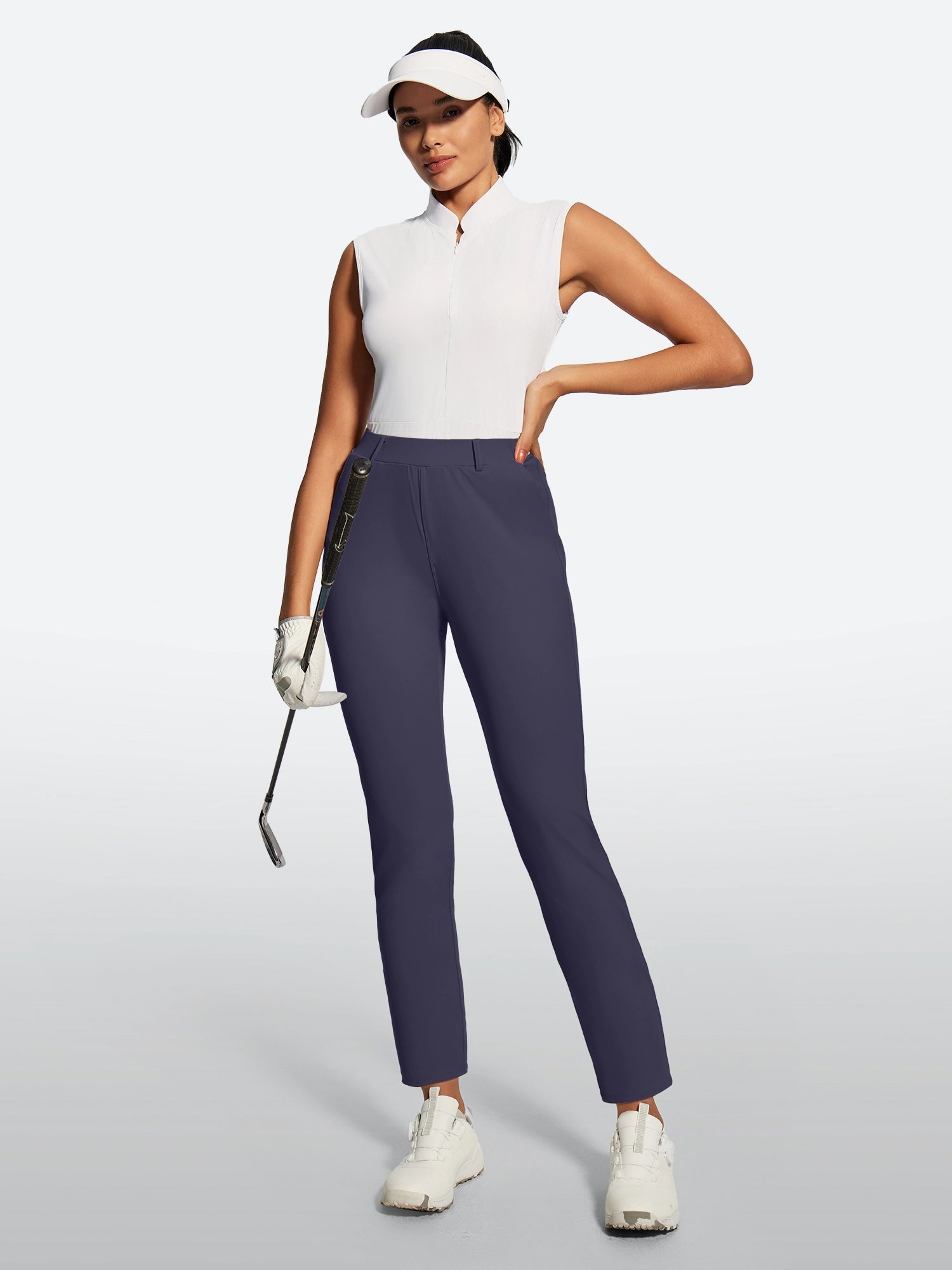 IUGA Stretchy 7/8 Ankle Pull On Work Pants With Pockets