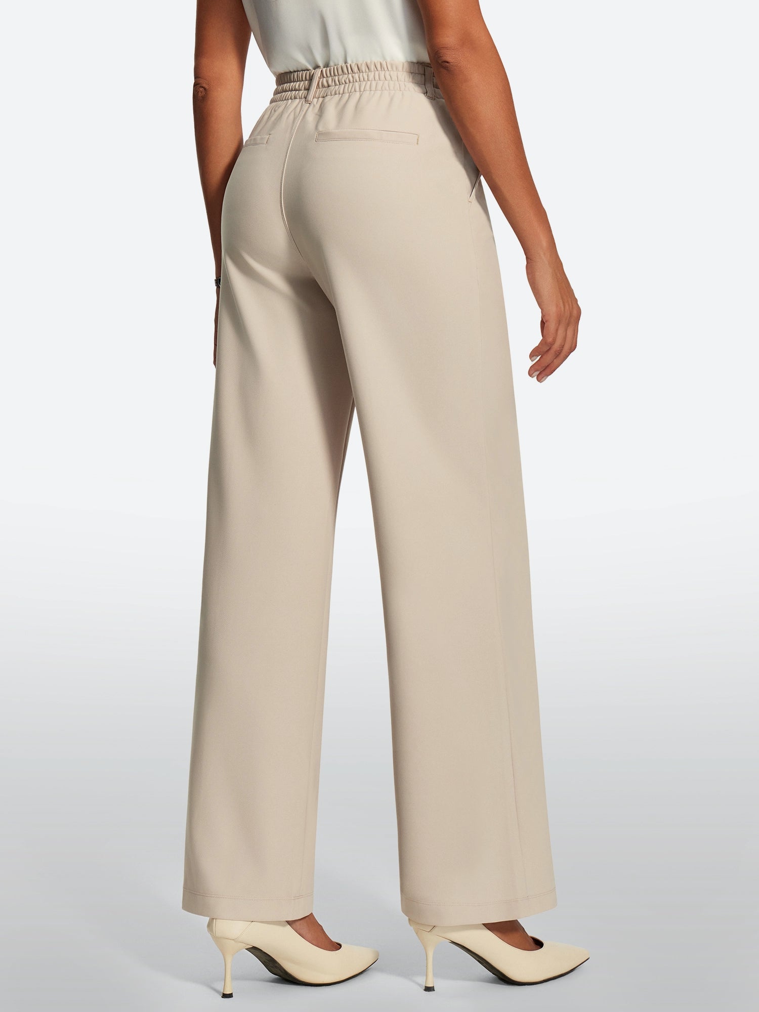 IUGA High-Waisted Wrinkle-Resistant Wide-Leg Work Pants - IUGA