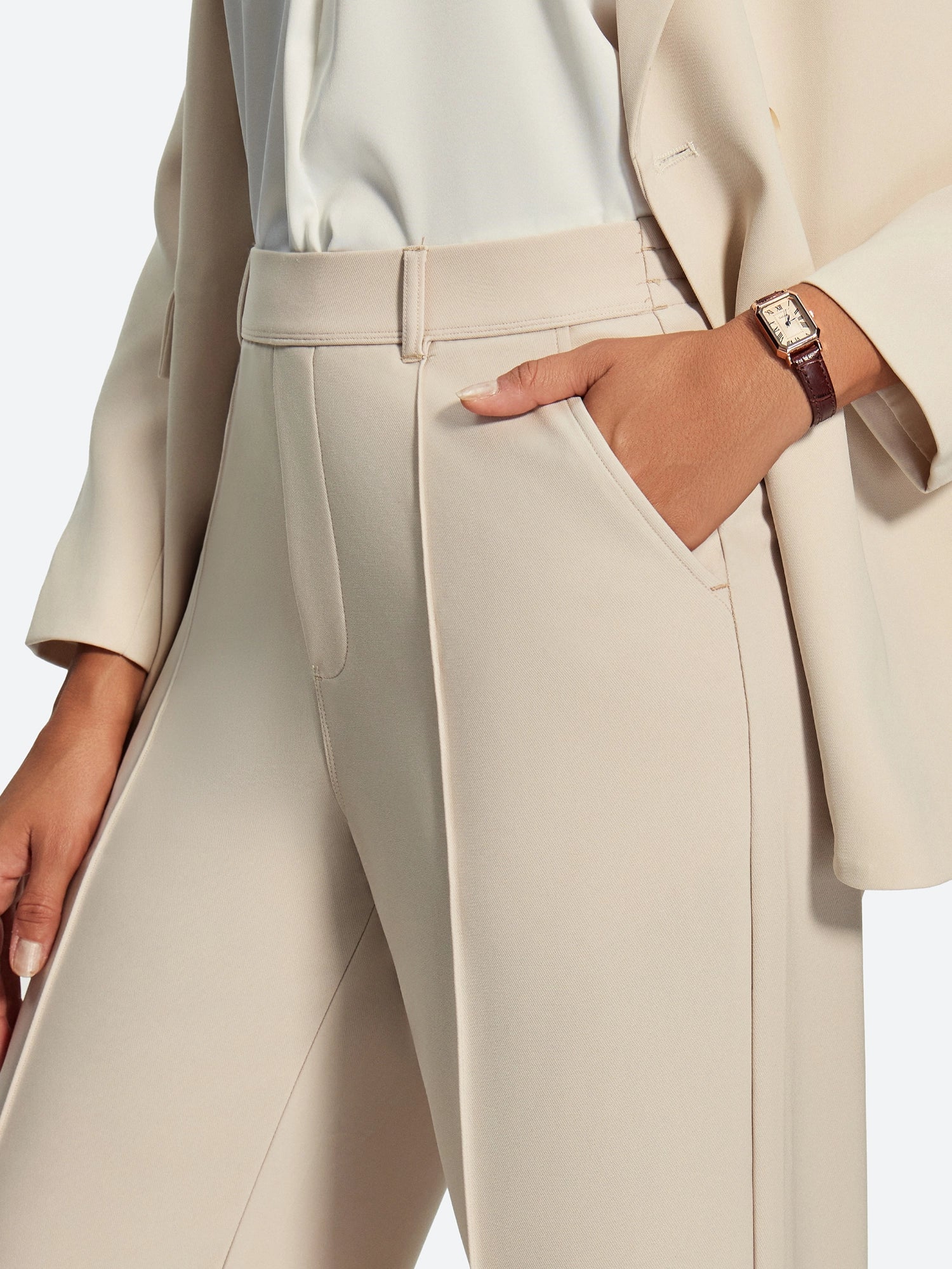 IUGA High-Waisted Wrinkle-Resistant Wide-Leg Work Pants - IUGA