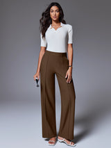 IUGA High-Waisted Wrinkle-Resistant Wide-Leg Work Pants - IUGA