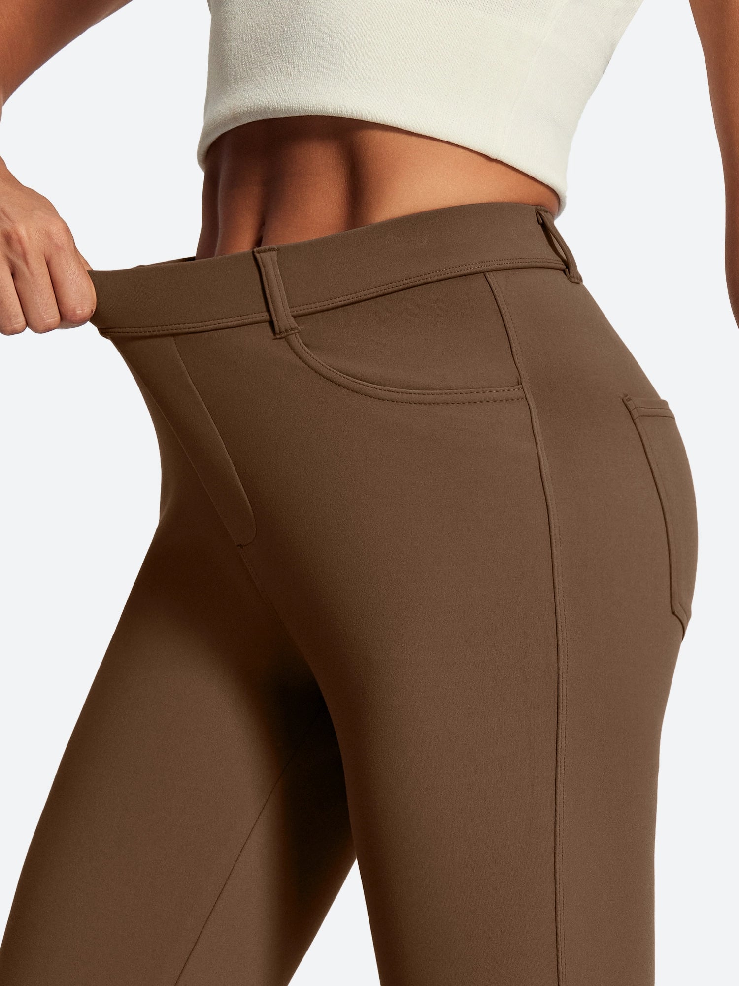 IUGA Stretchy Pull On Bootcut Work Pants With Pockets