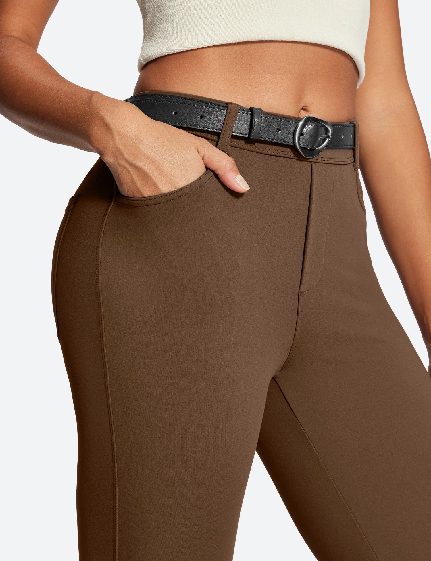 IUGA Stretchy Pull On Bootcut Work Pants With Pockets