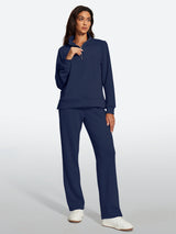 IUGA 2 Piece Outfits Wide Leg Pants Lounge Set | Affordable Yoga Leggings & Activewear by IUGA