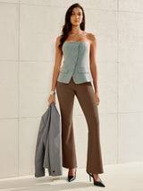 IUGA Stretchy High Waisted Pull On Bootcut Work Pants With Pockets