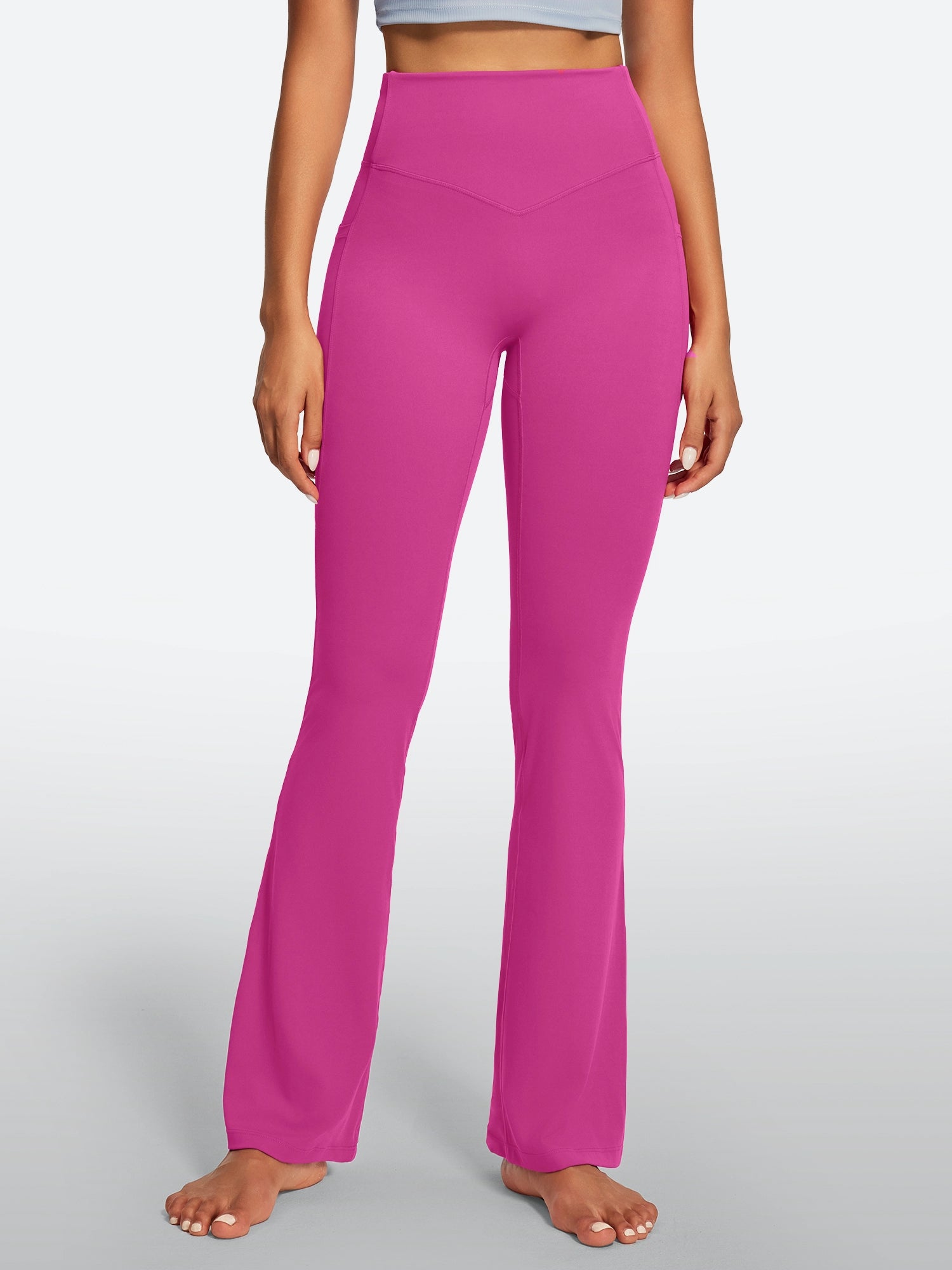 IUGA Sandwich No Front Seam Hidden Scrunch Butt Mini Flared Yoga Pants With Pockets | Affordable Yoga Leggings & Activewear by IUGA