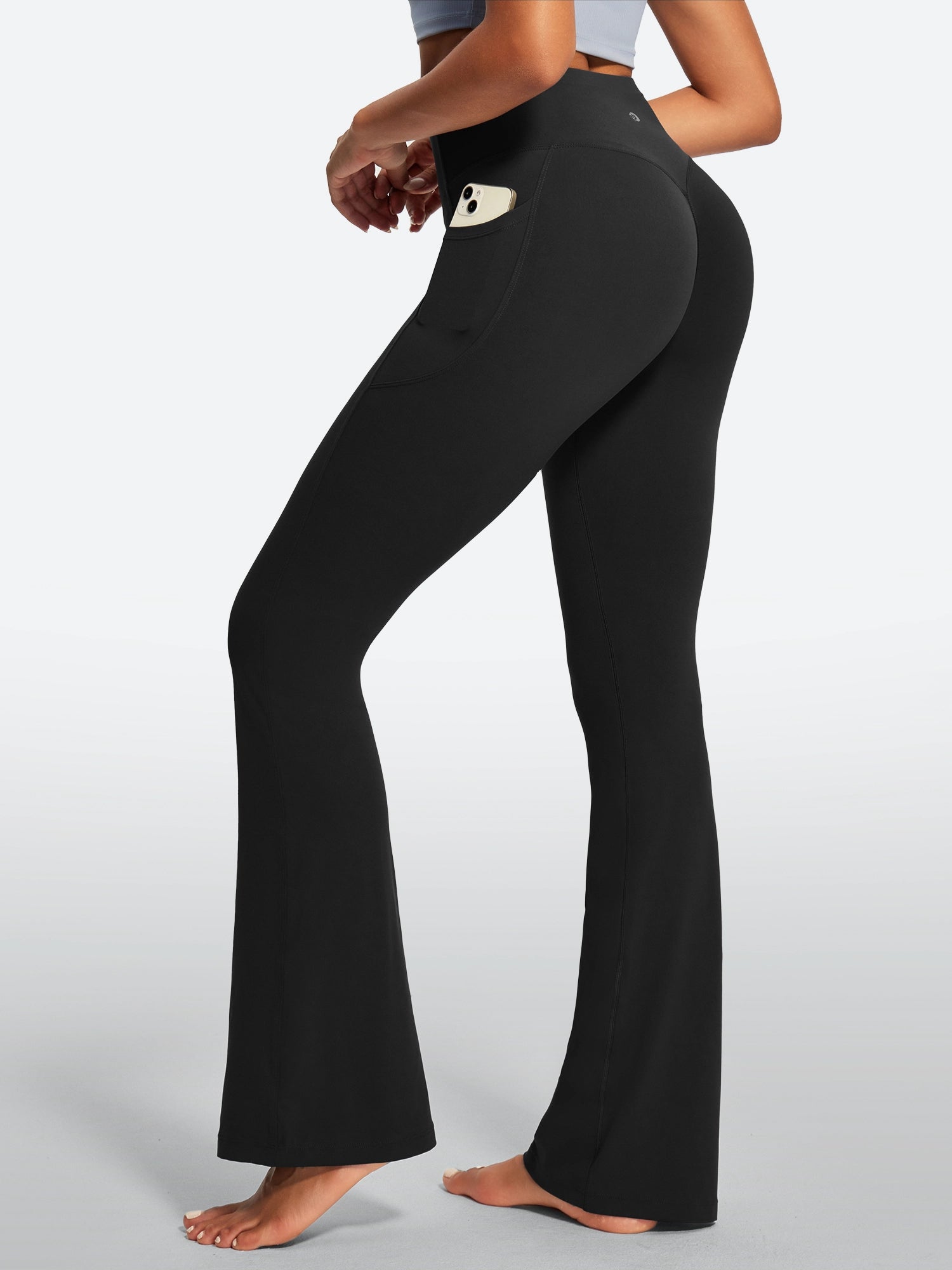 IUGA Sandwich No Front Seam Hidden Scrunch Butt Mini Flared Yoga Pants With Pockets | Affordable Yoga Leggings & Activewear by IUGA