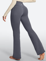 IUGA HeatLab® Sandwich Waistband No Front Seam Fleece Lined Bootcut Yoga Pants With Pockets - IUGA