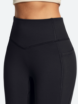 IUGA HeatLab® Sandwich Waistband No Front Seam Fleece Lined Bootcut Yoga Pants With Pockets - IUGA