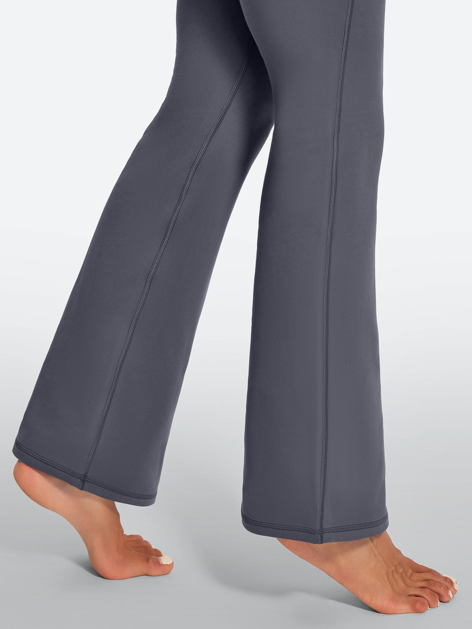 IUGA HeatLab® Sandwich Waistband No Front Seam Fleece Lined Bootcut Yoga Pants With Pockets - IUGA