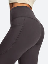 IUGA HeatLab® Sandwich Waistband No Front Seam Fleece Lined Bootcut Yoga Pants With Pockets - IUGA